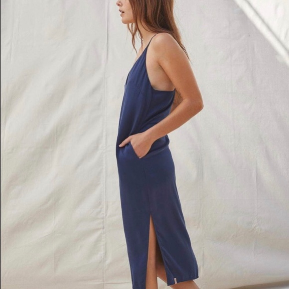Lunya Washable Silk Slip Dress with Pockets